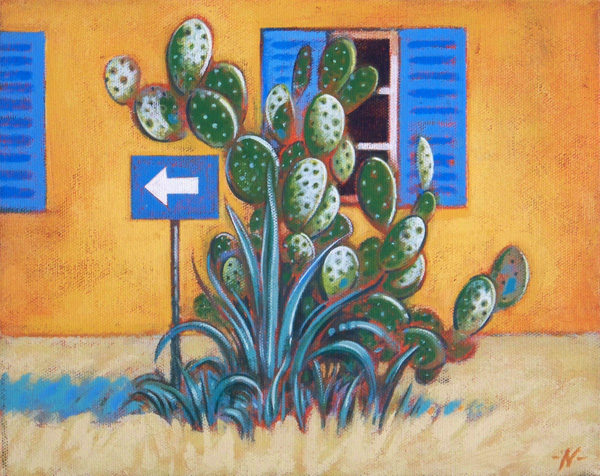 'Cactus and Sign'